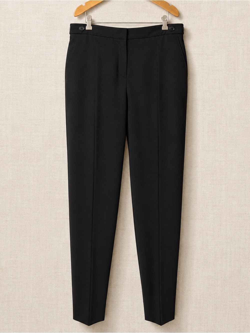 STELLA McCARTNEY Black Wool Tailored Tapered Dress Pants High Rise IT 40